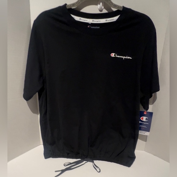 CHAMPION CAMPUS DRAWSTRING BLACK TEE  LARGE NWT - Picture 4 of 9